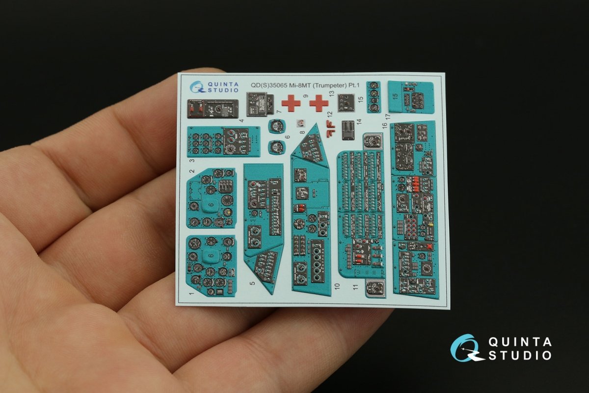 Intérieur imprimé en 3D et coloré sur papier décalcomanie Quinta Studio QDS-35065 Mi-8MT (Trumpeter) (Petite version) 1/35 – image 9