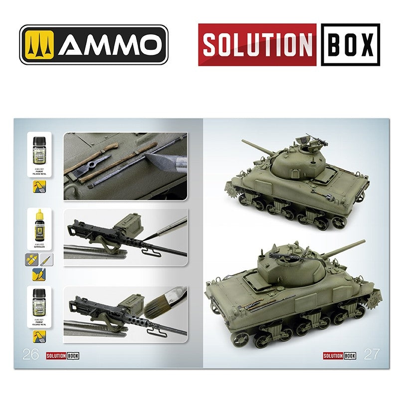 AMMO par Mig Jimenez 7728 SOLUTION BOX 22 – Seconde Guerre mondiale USA ETO. Système de couleurs et de vieillissement – image 8