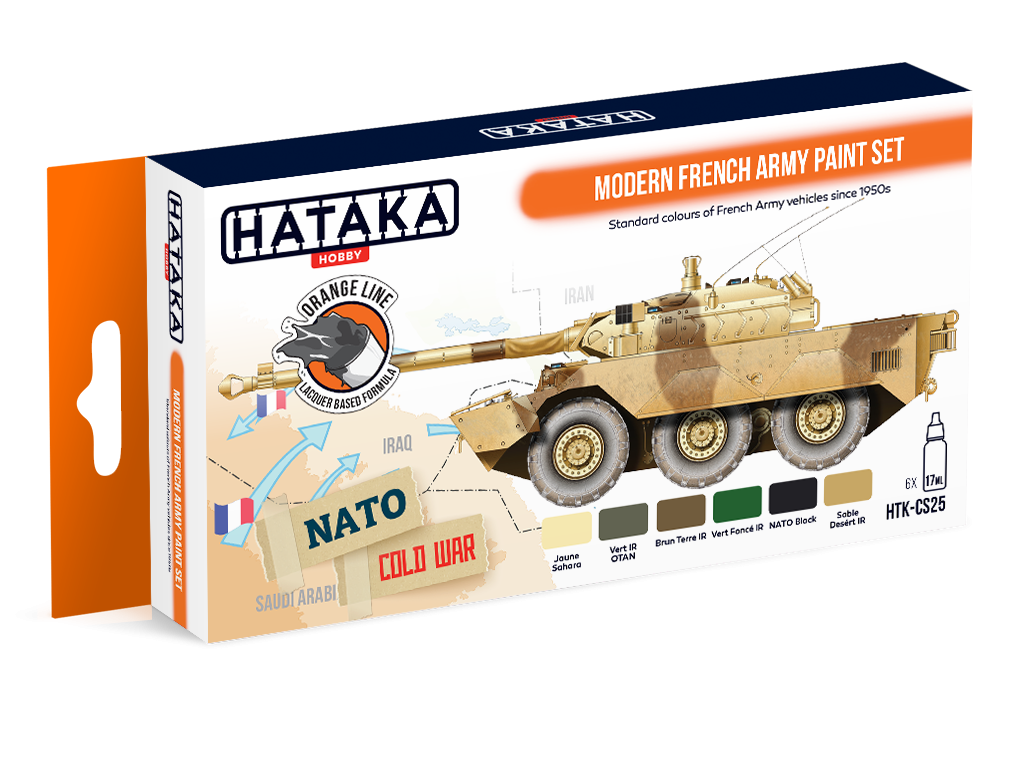 Coffret de peinture Hataka HTK-CS25 Armée française moderne, 6 x 17 ml