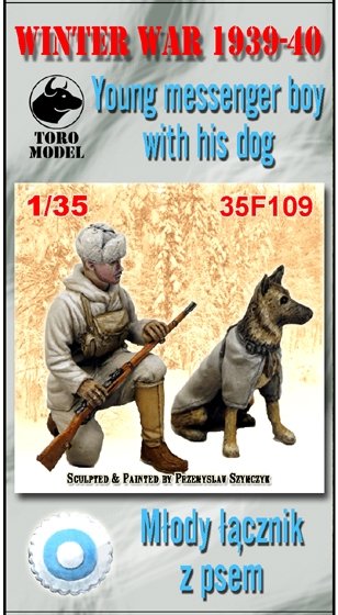 Maquette ToRo 35F109 Guerre d'Hiver - Armée finlandaise - Jeune messager avec son chien / Guerre d'Hiver 1939-40 - Jeune messager avec son chien 1/35