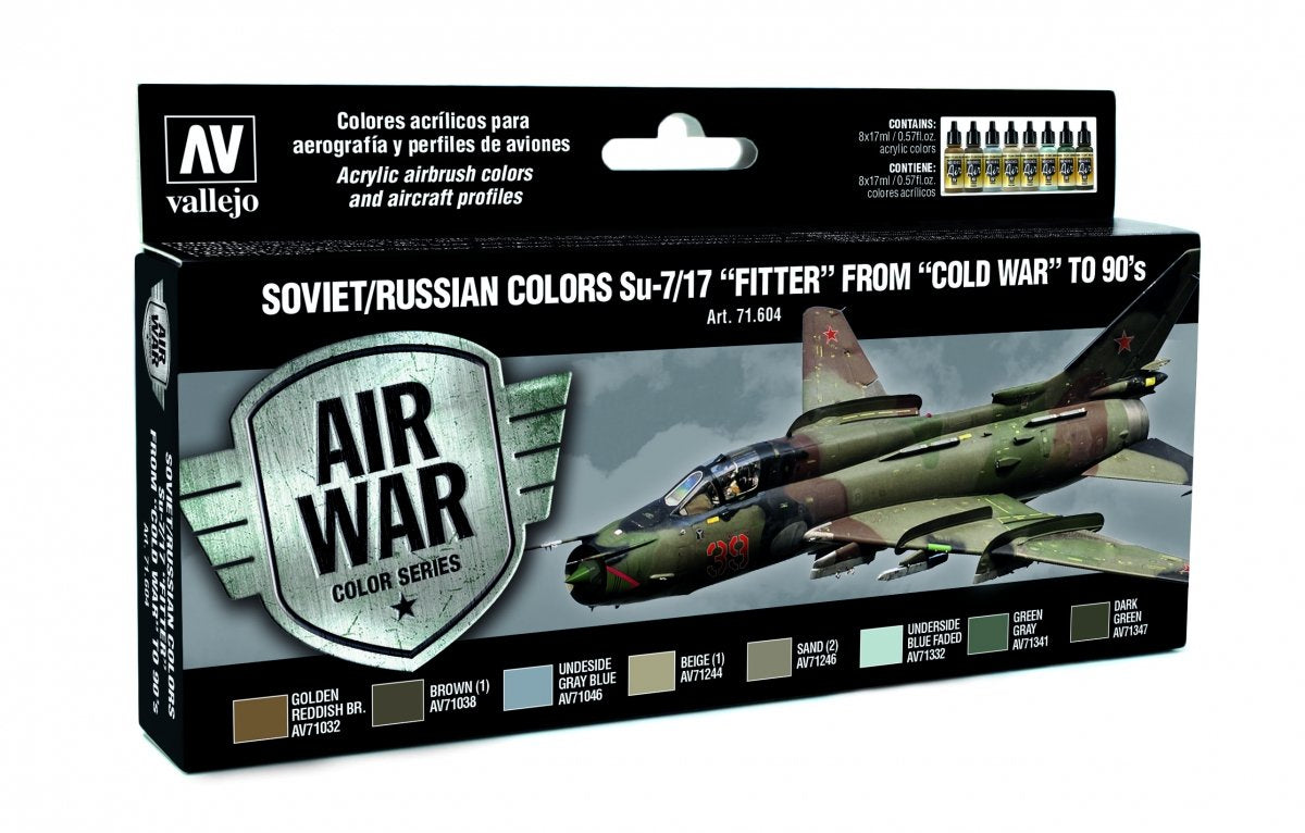 Vallejo 71604 Couleurs soviétiques/russes Su-7/17 Fitter de la Guerre froide à 1980 8x17 ml
