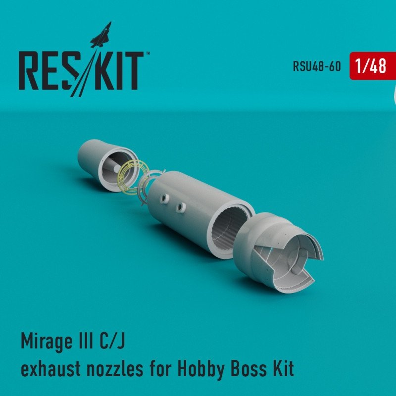 RESKIT RSU48-0060 Buses d'échappement Mirage III C/J pour maquette Hobby Boss au 1/48 