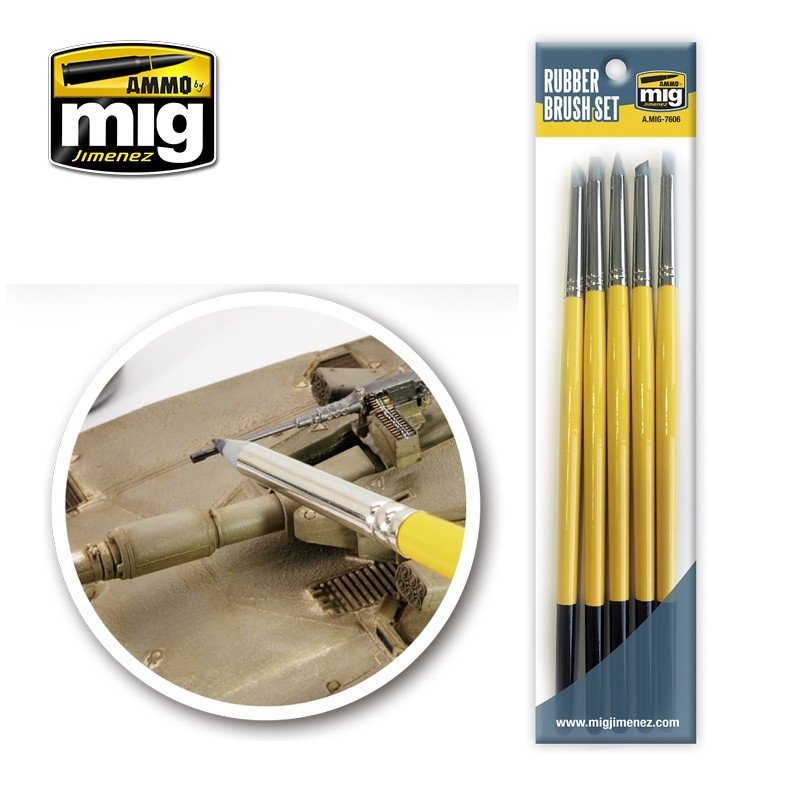 MUNITIONS de Mig Jimenez 7606 ENSEMBLE DE BROSSES EN CAOUTCHOUC