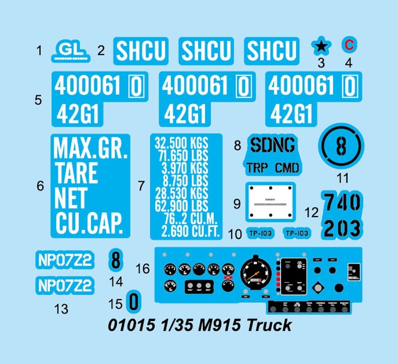 Tracteur Trumpeter 01015 M915 avec remorque plateau M872 / conteneur 40 pieds 1/35 – immagine 3