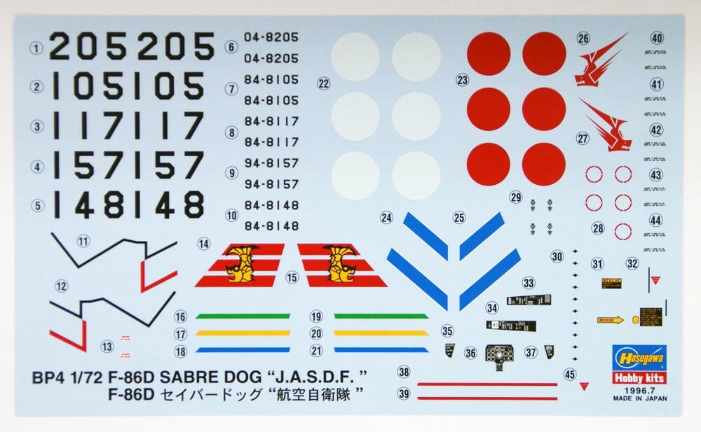 Hasegawa BP4 (51404) F-86D Saber Dog &amp;#39;JASDF&amp;#39; 1/72 – immagine 3