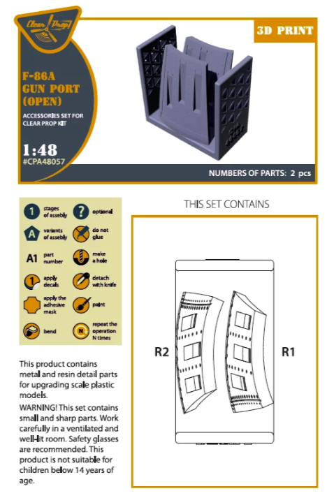 Protège-canon transparent CPA48057 F-86A (ouvert) pour maquettes CP au 1/48 – image 2