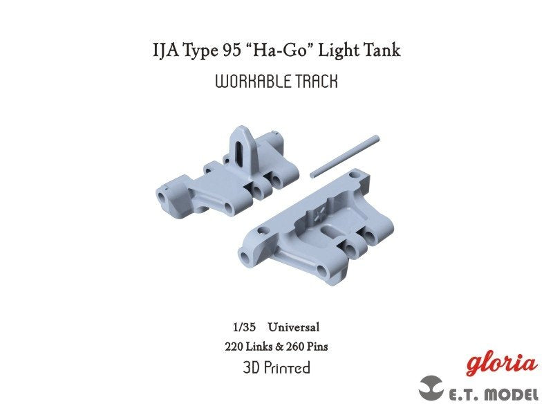 ET Model P35-015 IJA Type 95 « Ha-Go » Char léger Chenilles fonctionnelles (Impression 3D) 1/35