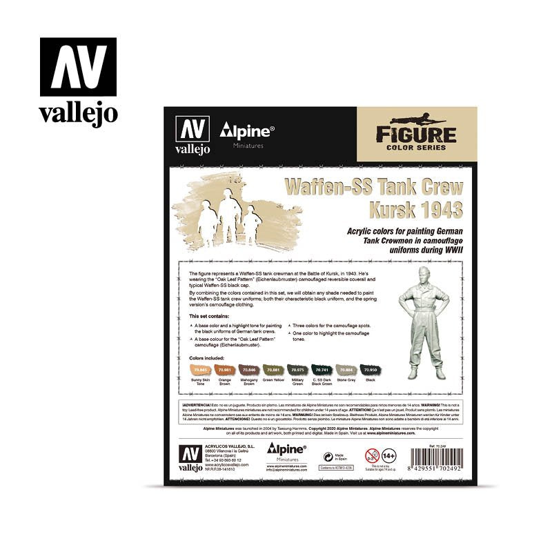 Vallejo 70249 Équipage de char Waffen-SS, Koursk 1943, 8x17ml – immagine 2