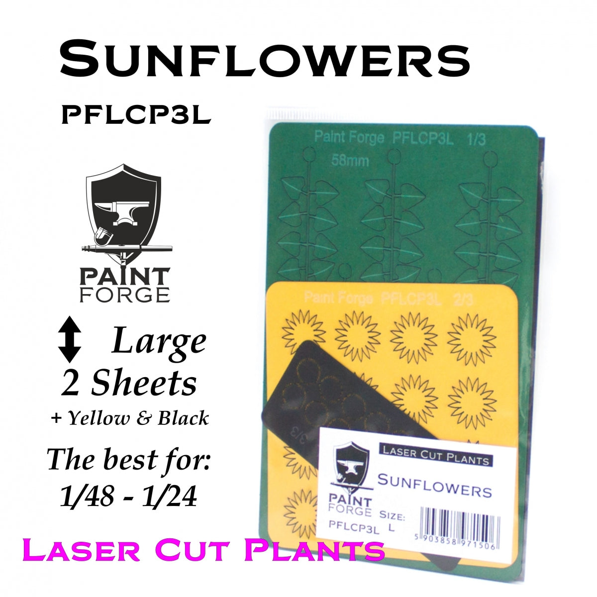 Plantes découpées au laser Paint Forge PFLCP3L TOURNESOL 3L