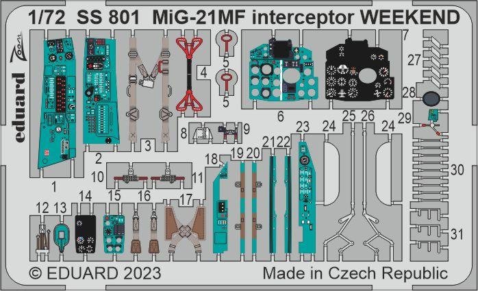 Intercepteur Eduard SS801 MiG-21MF WEEK-END EDUARD 1/72