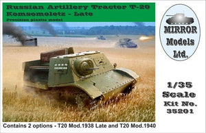 Mirror Models 35201 Tracteur d&amp;#39;artillerie russe T20 tardif (Mod.1938 tardif et Mod.1940) (1/35)