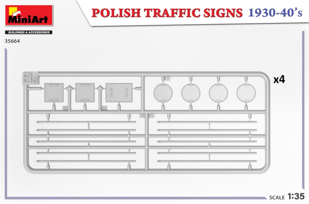 MiniArt 35664 PANNEAUX DE SIGNALISATION ROUTIÈRE POLONAIS ANNÉES 1930-40 1/35 – imagen 4