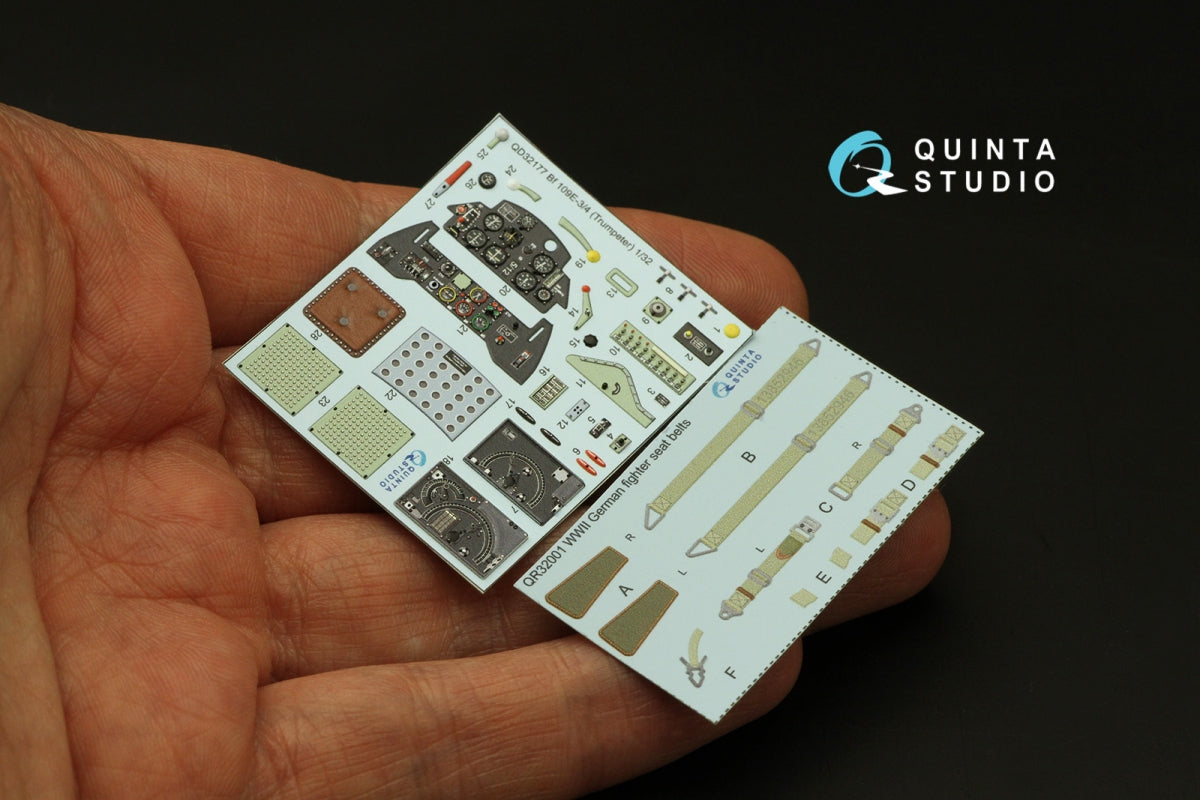 Intérieur coloré imprimé en 3D sur papier décalcomanie Quinta Studio QD32177 Bf 109E3/4 (Trumpeter) 1/32 – immagine 5