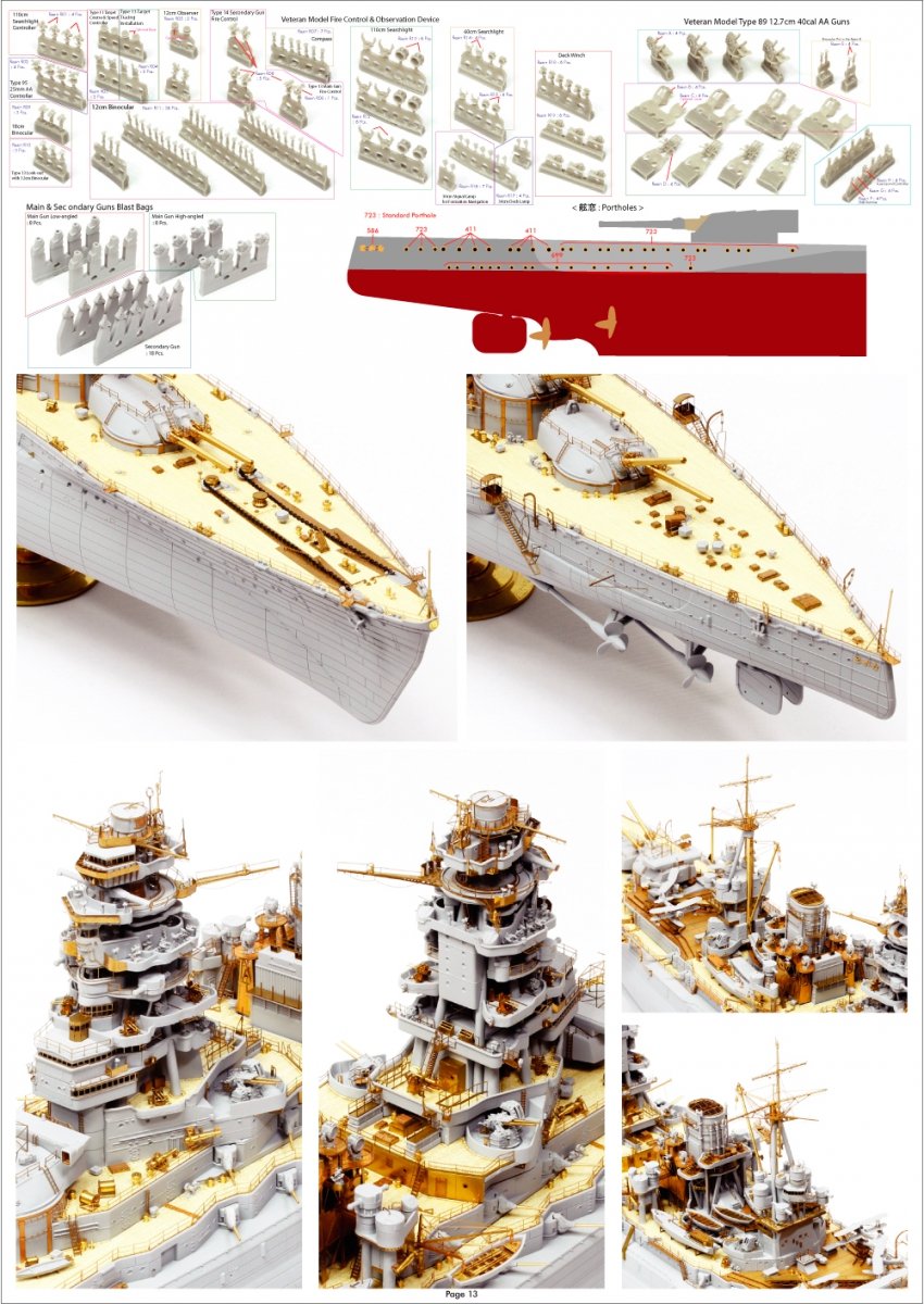 Pontos 35029F1 IJN NAGATO 1941 Ensemble de détail 1/350 – immagine 9