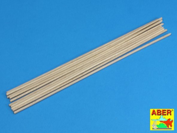 Tiges rondes en bois Aber WR3, longueur 3,00 mm, 250 mm x 10 pièces.