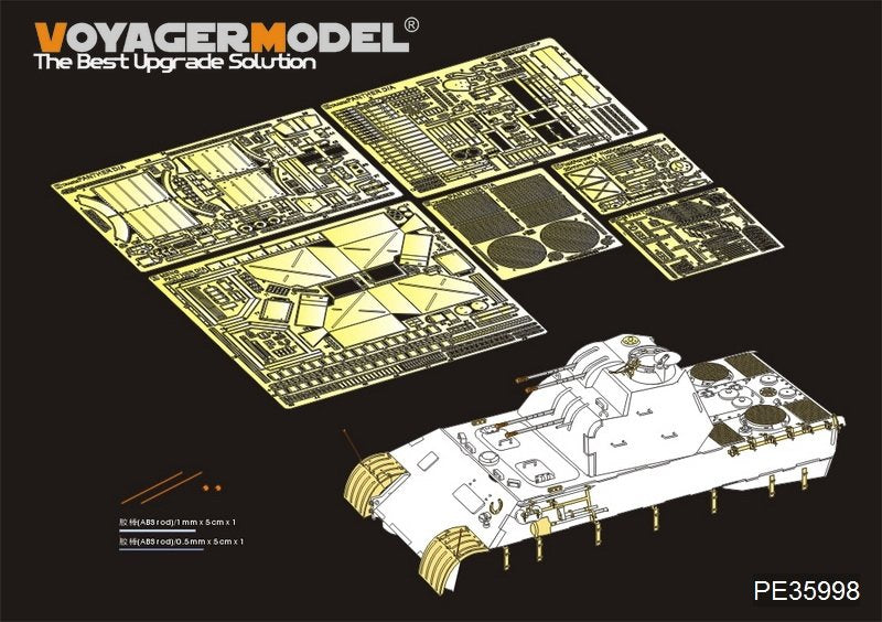 Maquette Voyager PE35998 FlaKPanzer V allemand de la Seconde Guerre mondiale, canon antiaérien FlaKvierling 20 mm MG 151/20, version de base pour TAKOM 2105 au 1/35