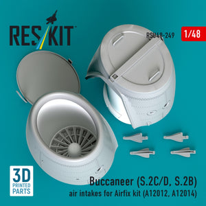 RESKIT RSU48-0249 Buccaneer (S.2C/D, S.2B) air intakes for Airfix kit (A12012, A12014) (3D Printed) 1/48