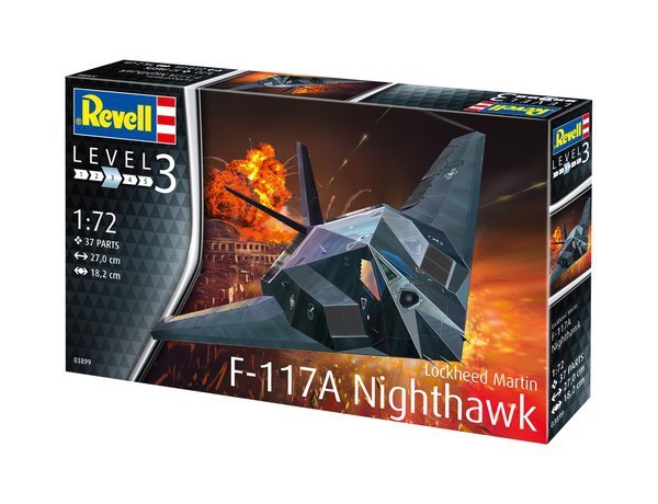 Maquette d'avion d'attaque furtif F-117A Nighthawk Revell 63899 au 1/72