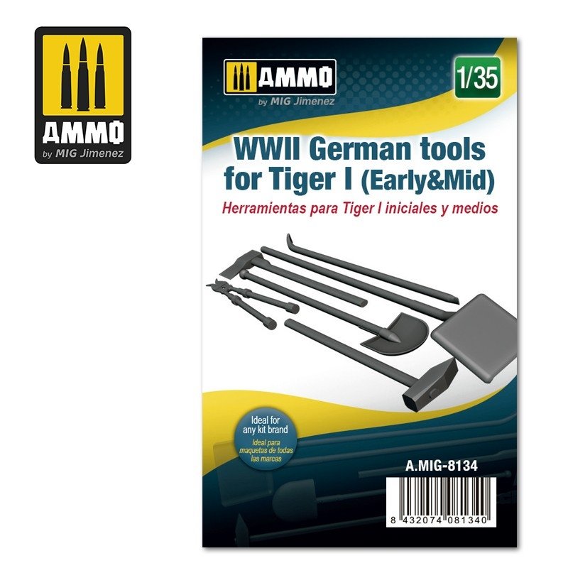 Munitions pour Mig 8134 Outils allemands pour Tiger I (Première et Moyenne Versions) 1/35 
