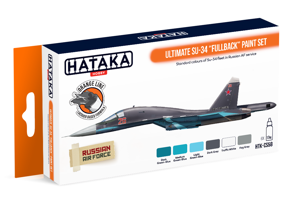 Kit de peinture Hataka HTK-CS58 Ultimate Su-34 Fullback (6 x 17 ml)