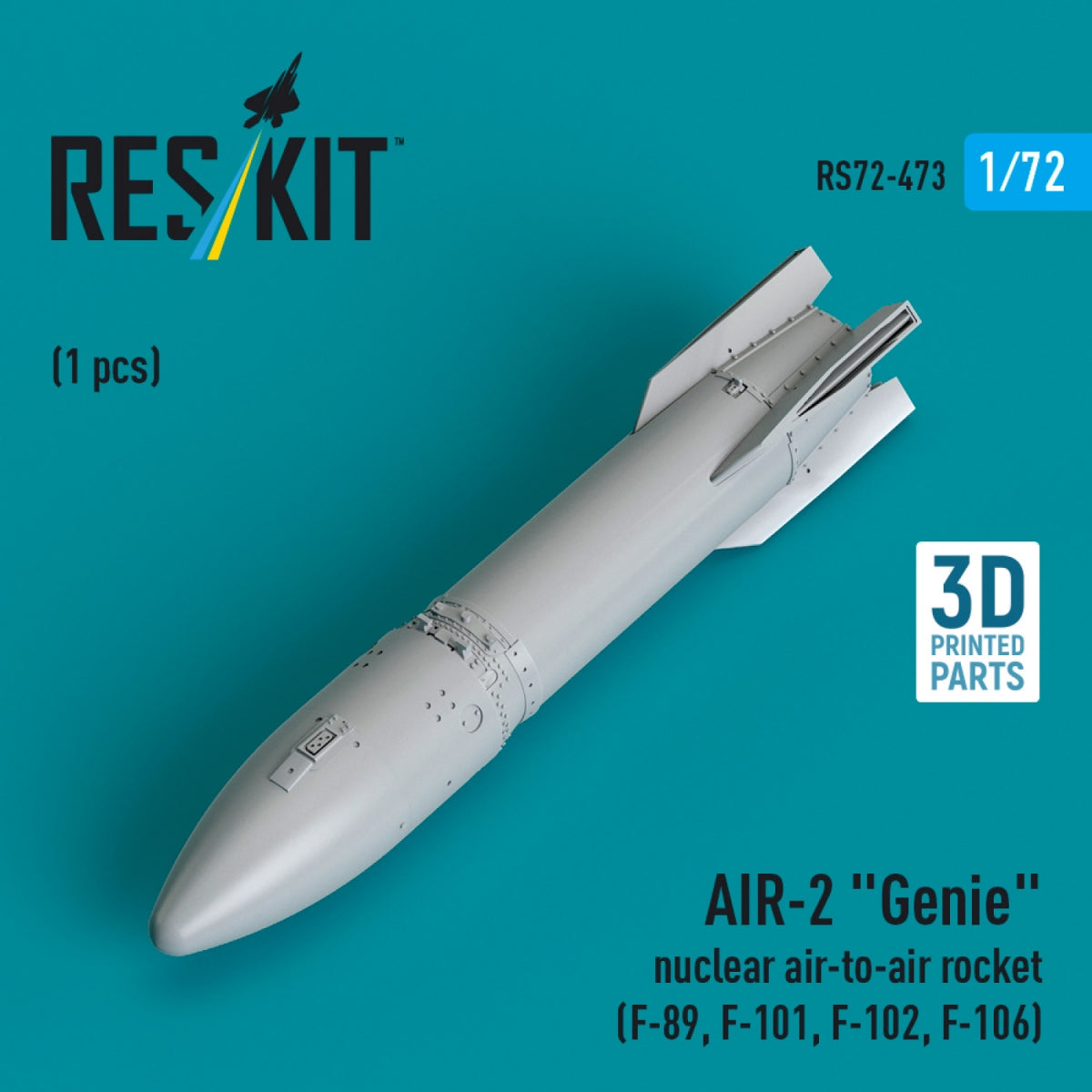 RESKIT RS72-0473 AIR-2 « Genie » fusée air-air nucléaire (1 pièce) (Impression 3D) 1/72 