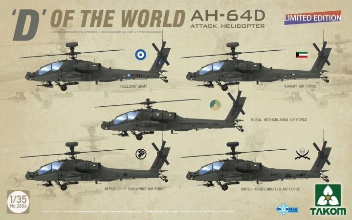 Takom 2606 « D » du monde AH-64D Apache Longbow Hélicoptère d'attaque 1/35