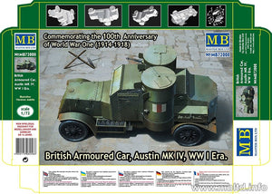 MASTER BOX 72008 Voiture blindée britannique Austin MK IV Première Guerre mondiale (1/72)