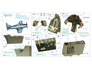 Intérieur imprimé en 3D et coloré sur papier décalcomanie Quinta Studio QD48384 F8F-2 Bearcat (Hobby Boss) 1/48 – image 2