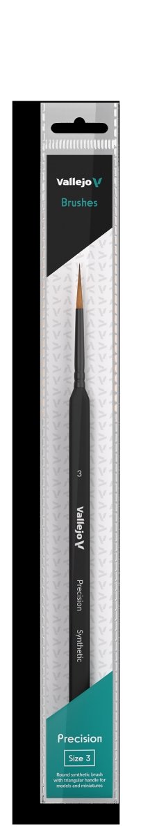 VALLEJO B03003 - Brosse - Précision - Brosse ronde synthétique, manche triangulaire n° 3