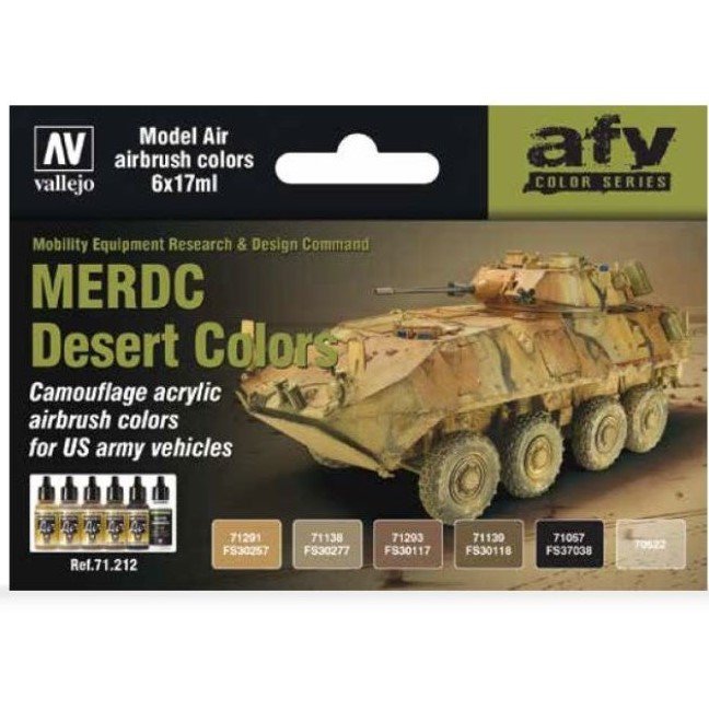 Vallejo 71212 US MERDC Couleurs du désert (6 x 17 ml)