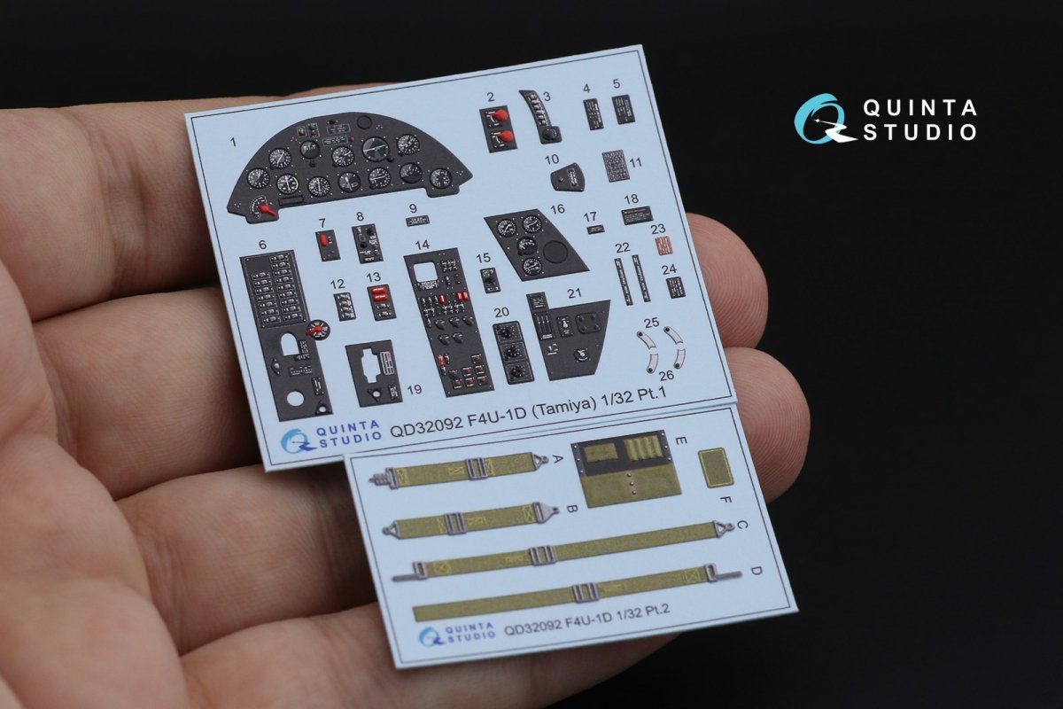 Intérieur imprimé en 3D et coloré sur papier décalcomanie Quinta Studio QD32092 F4U-1D (Tamiya) 1/32 – image 3