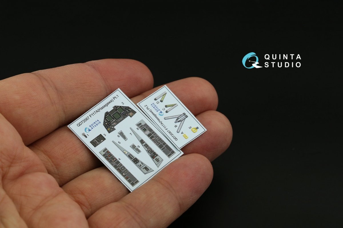 Intérieur imprimé en 3D et coloré sur papier décalcomanie Quinta Studio QD72067 F-117A (Hasegawa) 1/72 – Bild 2
