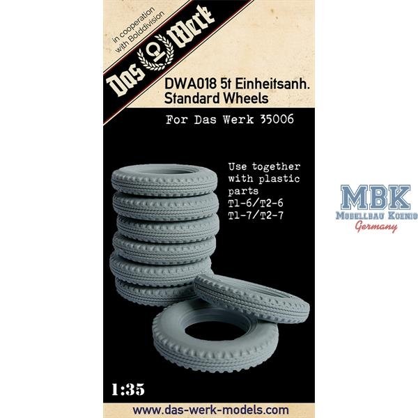 Das Werk DWA018 5t Einheitsanh. Roues standards 1/35