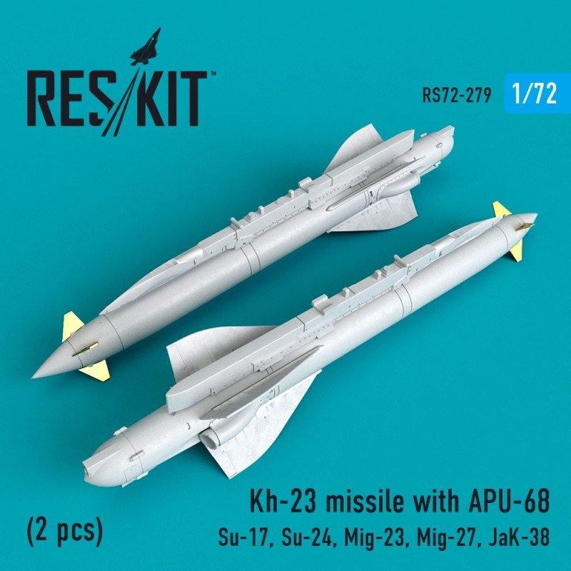 RESKIT RS72-0279 Missile Kh-23 avec APU-68 (2 pièces) 1/72