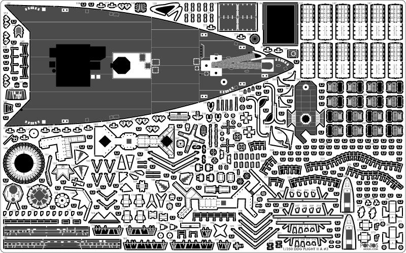 Pontos 35028F1 USS DDG-92 Momsen Flight IIa Kit de détails au 1/350 – image 23
