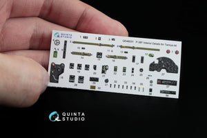 Intérieur imprimé en 3D et coloré sur papier décalcomanie Quinta Studio QD48031 P-38F (pour maquette Tamiya) 1/48 – image 3