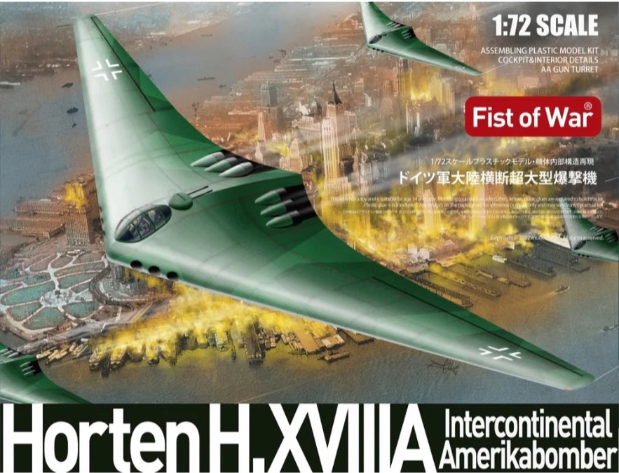Modelcollect UA72218 Bombardier allemand Horten Ho.XVIII A - Interkontinental Amerika - Seconde Guerre mondiale, échelle 1/72