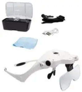 Lunettes loupe Lightcraft LC1780USB avec bandeau intégré / Loupe intégrée, grossissements : 1x, 1,5x, 2x, 2,5x et 3,5x