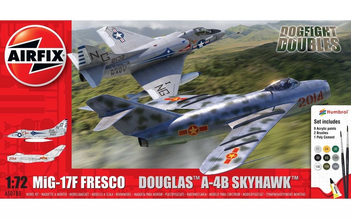 Maquette Airfix 50185 Mig 17 et Douglas Skyhawk en combat aérien (échelle 1/72)