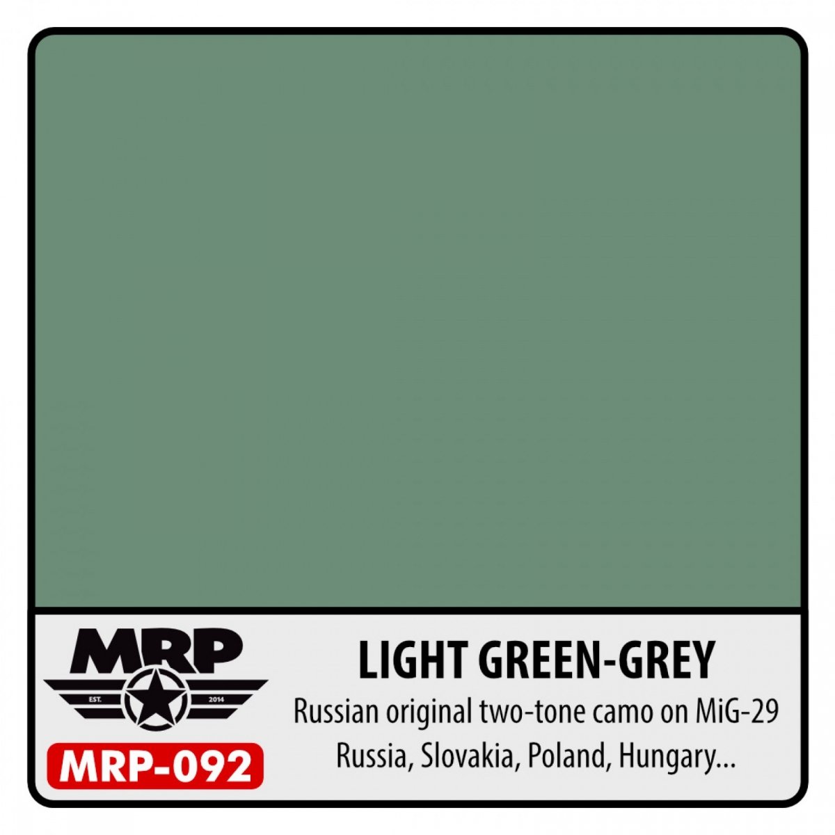 Peinture MR. Paint MRP-092 VERT CLAIR GRIS Camouflage bicolore russe MIG-29 30 ml
