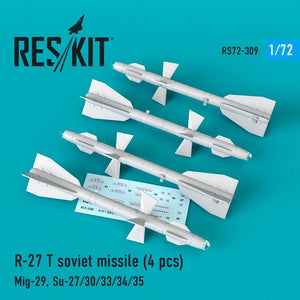 RESKIT RS72-0309 Missile soviétique R-27 T (4 pièces) 1/72