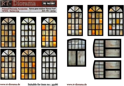 Accessoires imprimés RT-Diorama 35759 : Vitrines d'usine « Cour de l'usine » 1/35