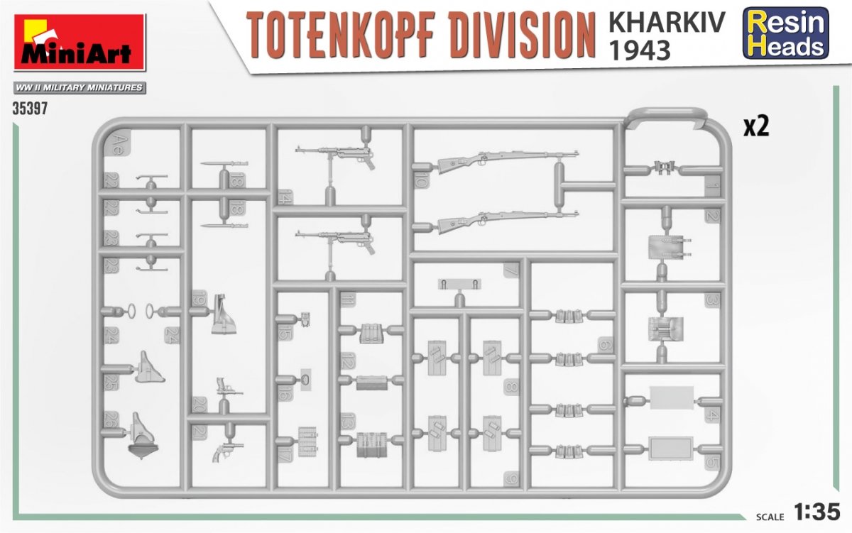 MiniArt 35397 DIVISION TOTENKOPF. KHARKOV 1943. TÊTES EN RÉSINE 1/35 – immagine 9