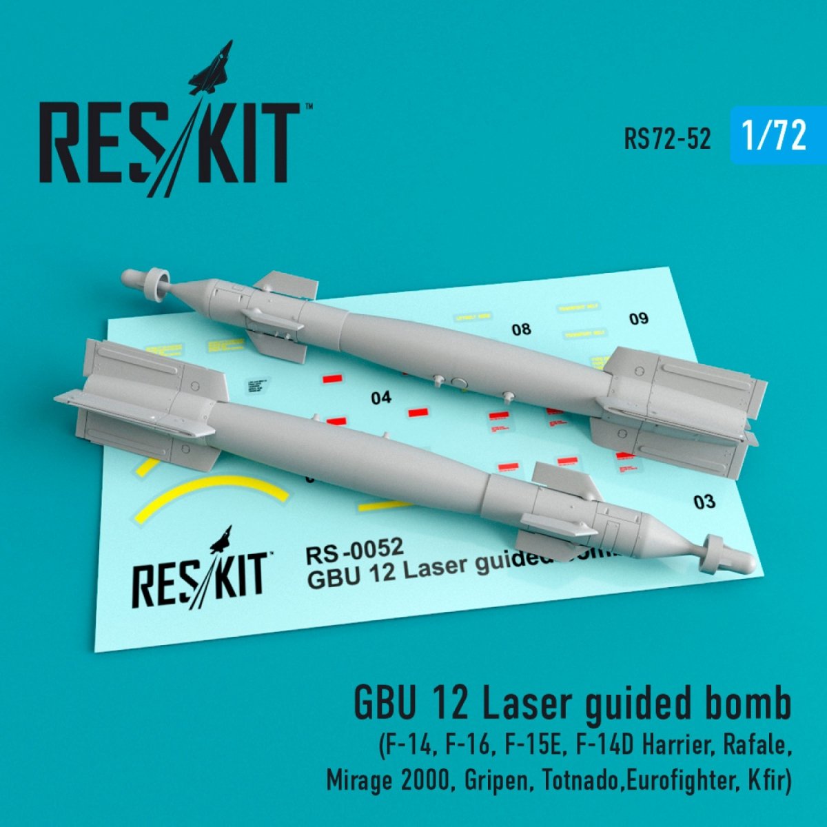 RESKIT RS72-0052 GBU-12 BOMBE GUIDÉE (2 PIÈCES) 1/72
