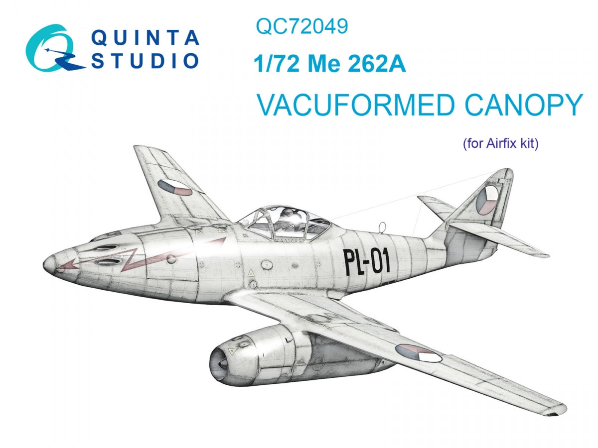 Quinta Studio QC72049 Me-262A verrière transparente sous vide (Airfix) 1/72 