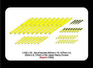 Aber 350L-52 Jeu de canons 203 mm x 10, 127 mm x 8, 25 mm x 8, 13 mm x 4 pour croiseur lourd japonais Mogami (1942) (1/350) – Bild 4