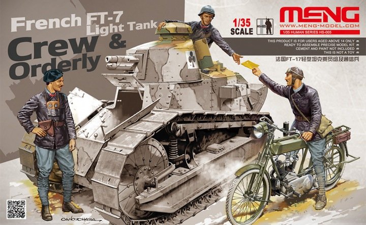 Maquette Meng HS-005 Équipage/Ordonnateur du char léger français FT-7 1/35