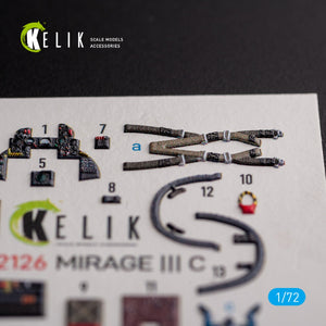 KELIK K72126 MIRAGE III C - décalcomanies 3D intérieures pour maquette Modelsvit au 1/72 – imagen 2