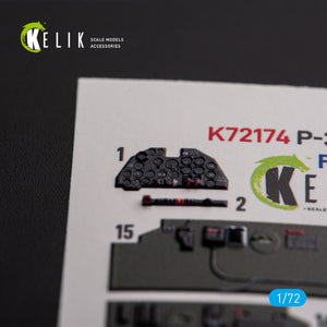 Kelik K72174 Р-38J "Lightning" - interior 3D decals for Italeri/Academy kit 1/72