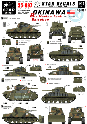 Star Decals 35-897 Okinawa. 6e bataillon de chars de marine, échelle 1/35